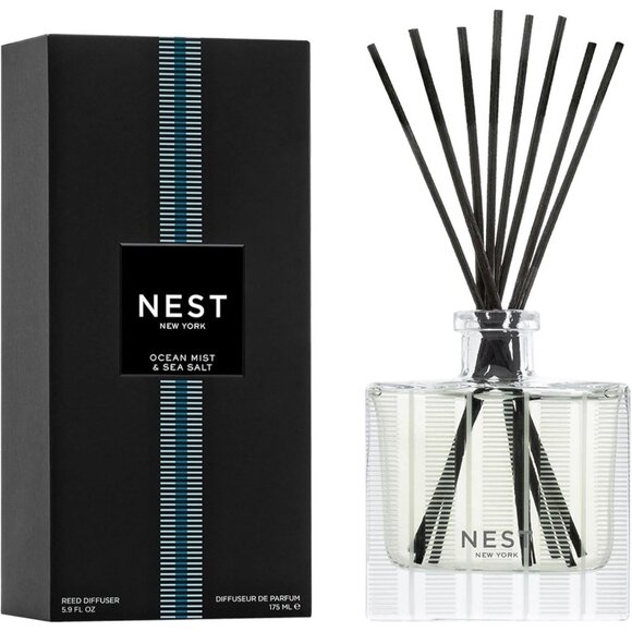 NIB Nest New York Rattan Glass Ocean Mist & Sea Salt Air Freshener Reed Diffuser - Picture 3 of 12